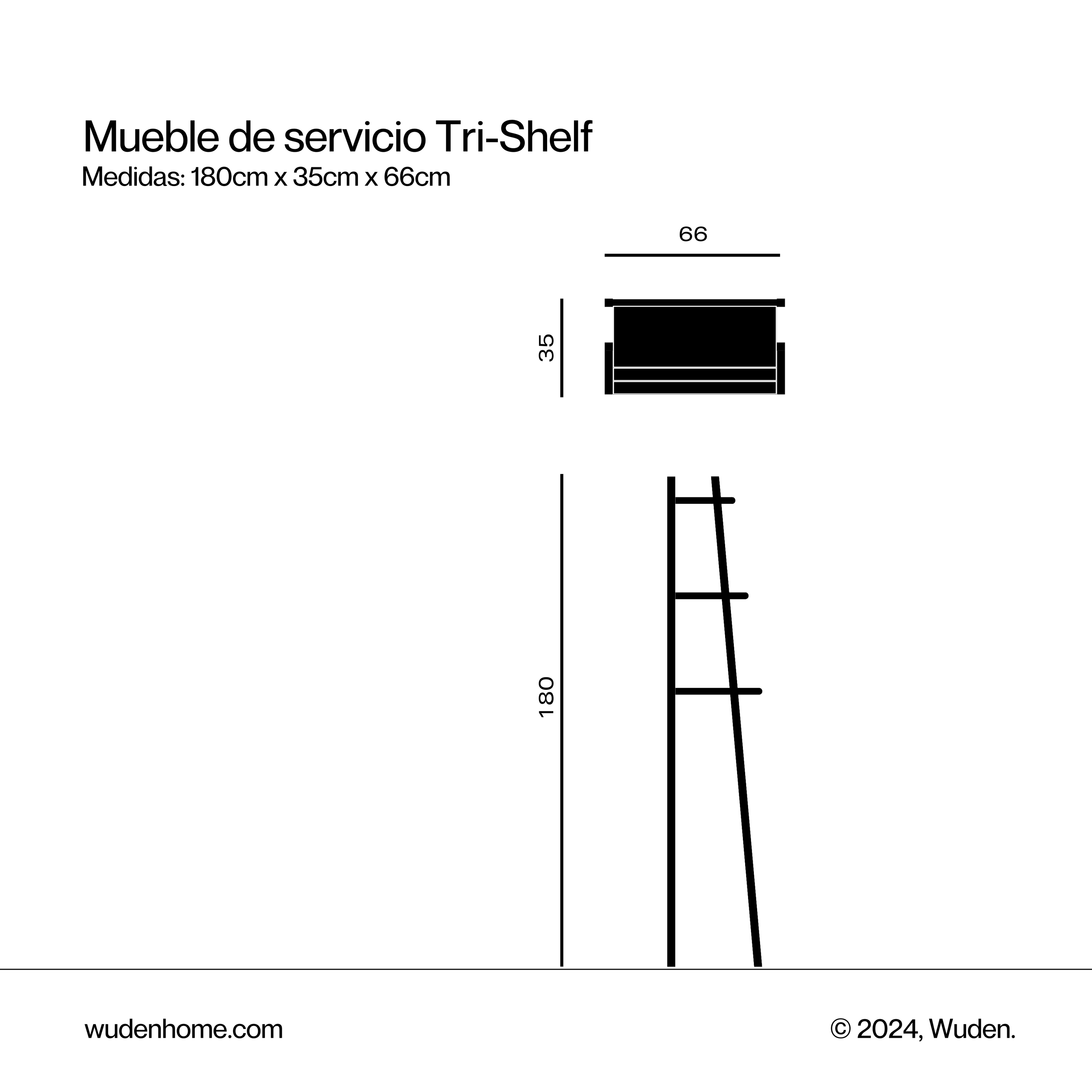 Mueble servicio Tri-shelf